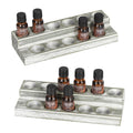 2-Pack Rustic Olive Green Wood Storage Racks for Essential Oils and Nail Polish, Fits 10ml, 15ml, and 20ml Bottles