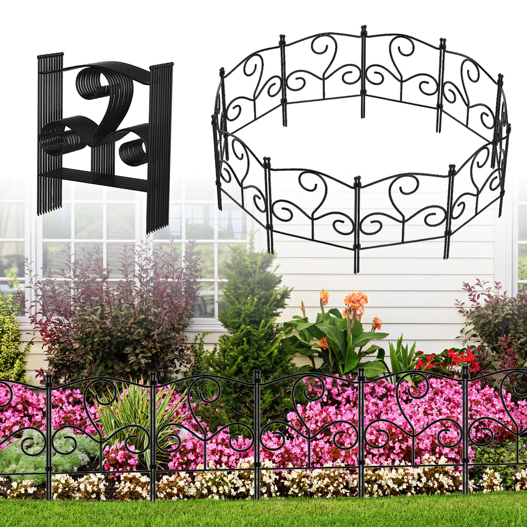 10-Piece Garden Animal Barrier, 16.5-Inch High Rustproof Metal Landscape Edging, 10.5-Foot Total Length Decorative Pet Blocker Fence for Outdoor Yard and Patio