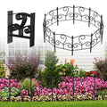10-Piece Garden Animal Barrier, 16.5-Inch High Rustproof Metal Landscape Edging, 10.5-Foot Total Length Decorative Pet Blocker Fence for Outdoor Yard and Patio