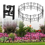10-Piece Garden Animal Barrier, 16.5-Inch High Rustproof Metal Landscape Edging, 10.5-Foot Total Length Decorative Pet Blocker Fence for Outdoor Yard and Patio
