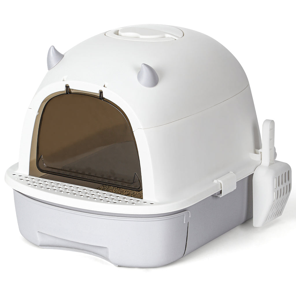 Enclosed Cat Litter Box with Lid, Large Space for Cats, Drawer Type Cat Toilet