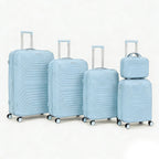 5-Piece PP Luggage Set with Spinner Wheels - 14 20 24 28 32 Inch Expandable Anti-Scratch Hard Shell with Adjustable Handle and TSA Lock for Travel