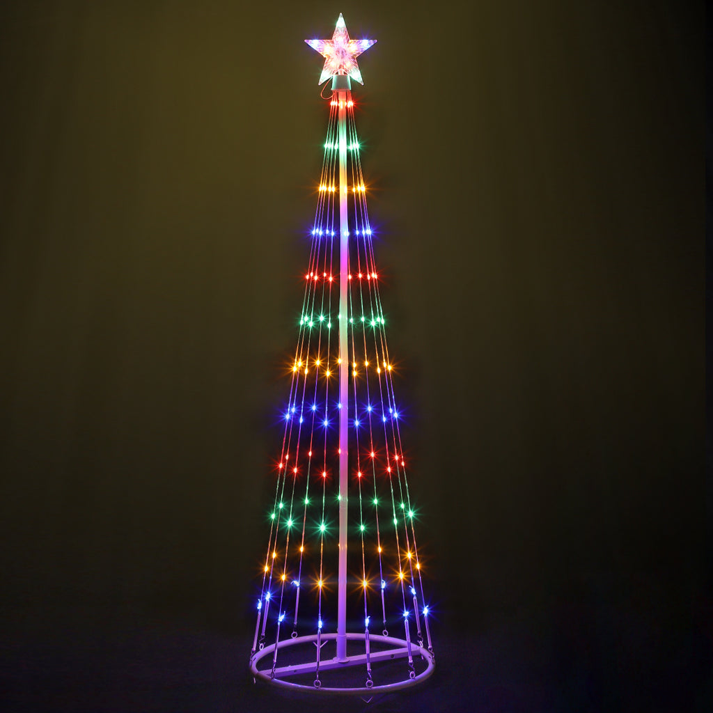 Indoor Artificial Christmas Tree with Multi-Colored Lights and Star Topper