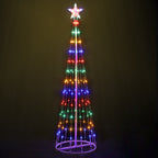 Indoor Artificial Christmas Tree with Multi-Colored Lights and Star Topper