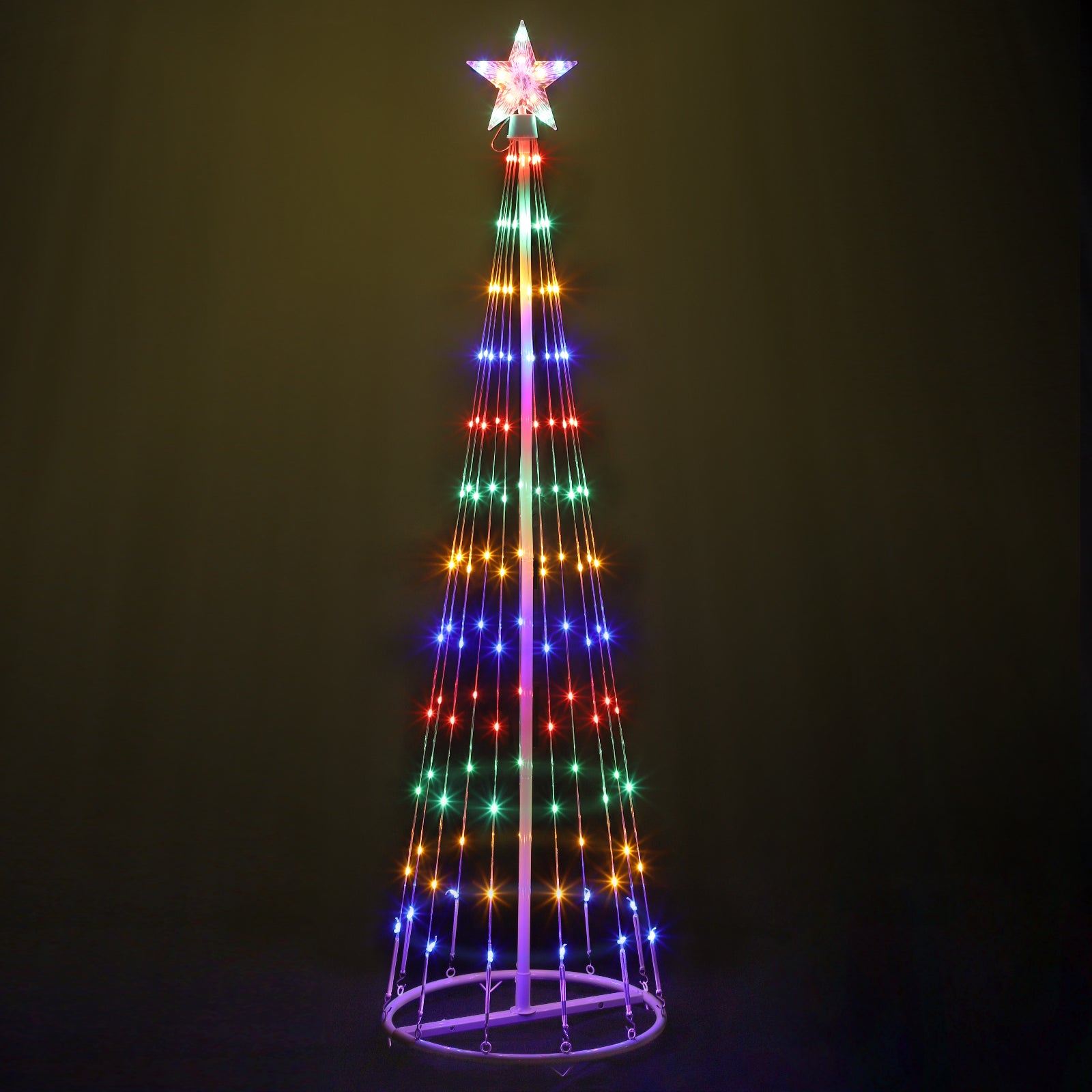 Indoor Artificial Christmas Tree with Multi-Colored Lights and Star Topper