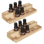 Two-layer Essential Oil Storage Rack, Essential Oil and Nail Polish Display Rack, Compatible with 5/10/15/20ml Bottles, Wooden Essential Oil Rack, Essential Oil Storage Rack, Brown