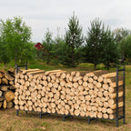 4ft Heavy-Duty Firewood Rack, Adjustable Indoor/Outdoor Fireplace Log Storage Stand