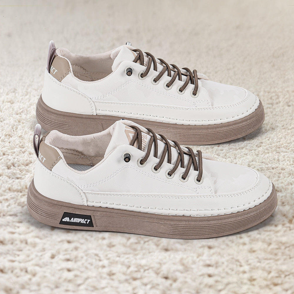 Beige Size 8 Men's Protective Lifestyle Trainers - Water Resistant, Slip-Resistant, and Puncture-Safe Breathable Work and Walking Footwear
