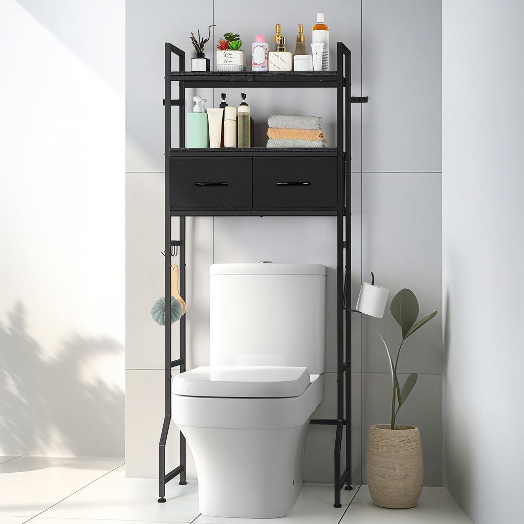 Over The Toilet Storage Cabinet - Freestanding Bathroom Organizer with Drawer
