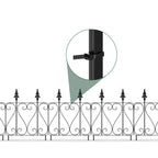 7 Pcs Easy Assembly Rustproof Fence Panels for Yard Lawn, Decorative Metal Outdoor Fences and Borders, Total 26. 4 inch(H) x 10ft(L) Garden Fencing Animal Barrier, for Dogs, Flower Bed, Patio, Square