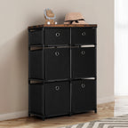 9-Drawer Fabric Storage Chest in Grey, Multi-Functional Cube Organizer and Bedroom Dresser