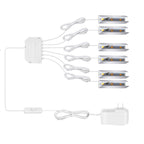 6PCS Warm White LED Wine Cabinet Shelf Lights, Plug In Under Counter LED Light Bars with Switch for Display Shelf Kitchen Bar Showcase