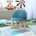 Comfortable Blue Accent Chair with Backrest, Stationary Vanity and Makeup Seating for Home Office, Bedroom, or Dining Area