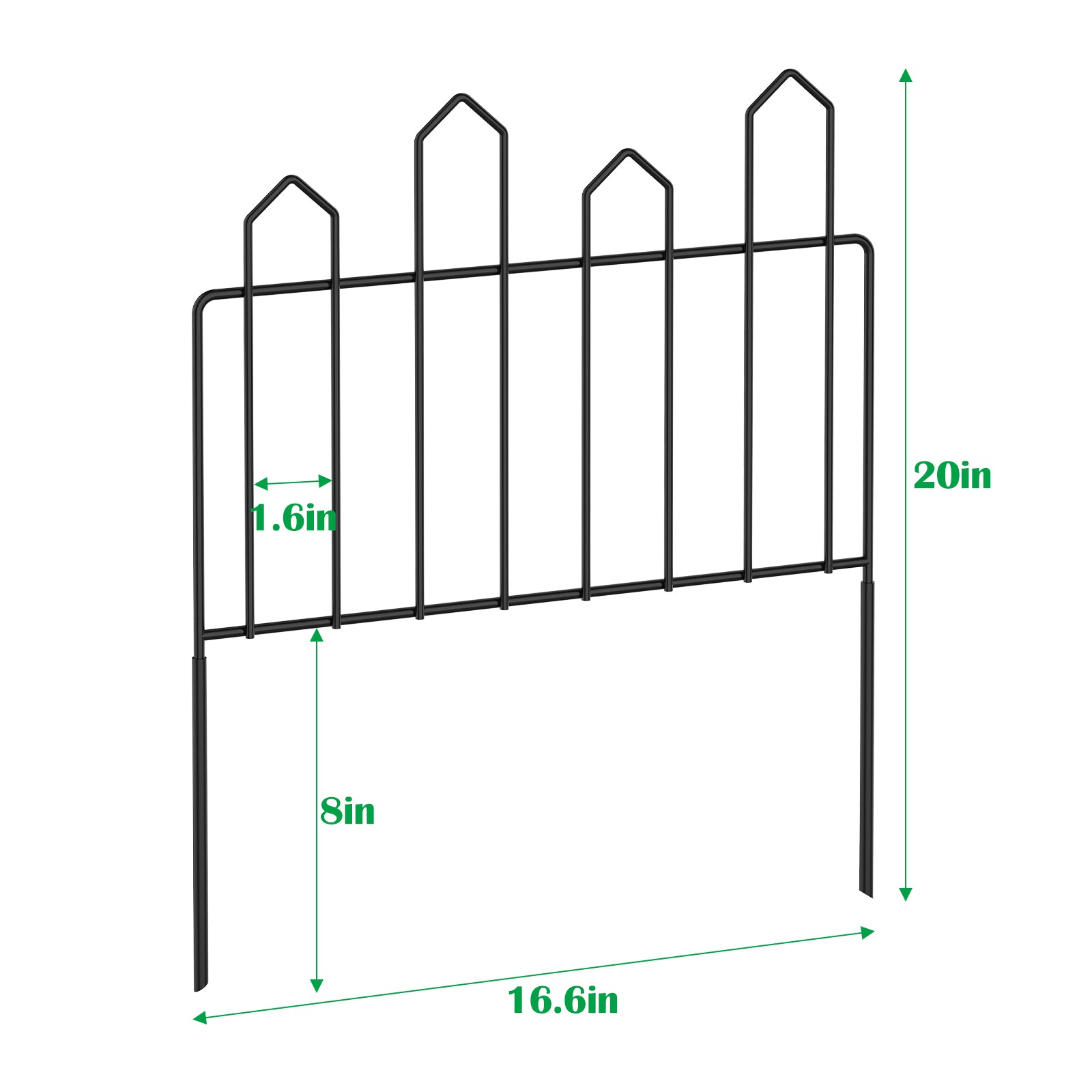 7-Pack Decorative Arched Garden Fence, Black Metal Wire Border Fence for Landscaping & Pets
