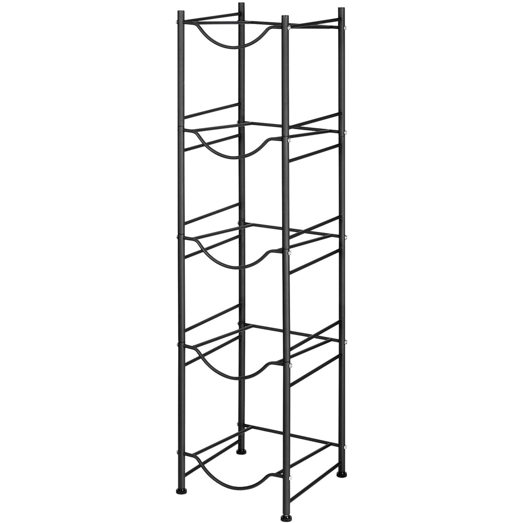 5-Tier Heavy Duty Black Metal Water Jug Storage Rack for 5-Gallon Bottles