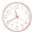 12 Inch Rose Gold Silent Wall Clock - Modern Minimalist Non-Ticking Clock for Living Room, Bedroom, Kitchen, Battery Operated, Large Easy-to-Read Display