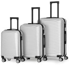 3 pcs Suitcase Set Multi-color Available, Large Capacity Portable ABS Luggage with Spinner Wheels and Combination Lock, Lightweight Luggage Set for Outdoor Travel and Business Trip