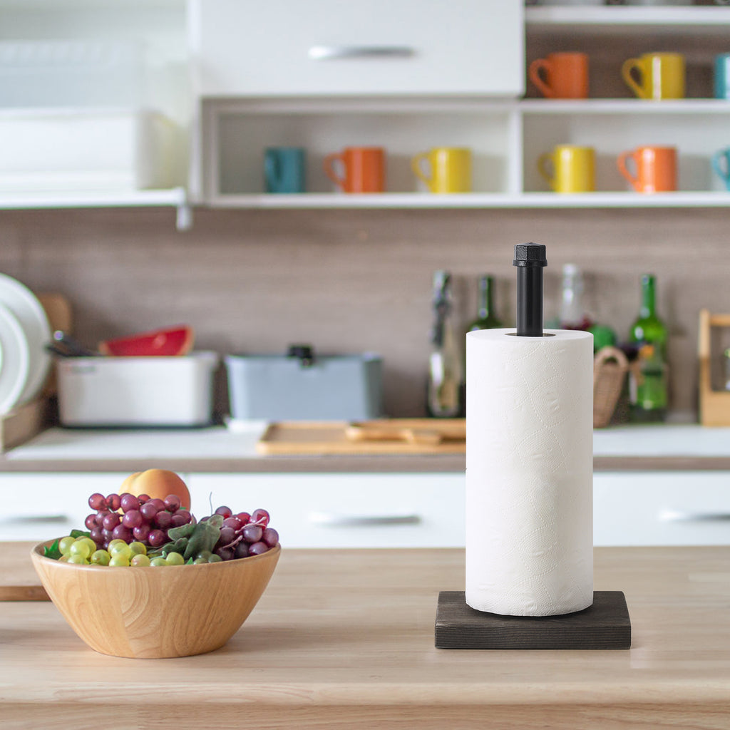 An industrial wind black kitchen countertop paper towel rack, kitchen practical simple style countertop paper towel rack