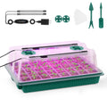 Seed Starter Tray with Grow Light, 2pcs 80 Cells Seedling Tray Kit with Humidity Hood and Drainage Hole, Adjustable Light & Timing, Perfect for Indoor Seed Cultivation