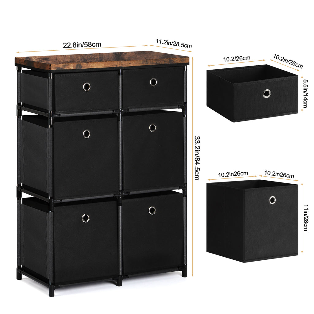 9-Drawer Fabric Storage Chest in Grey, Multi-Functional Cube Organizer and Bedroom Dresser