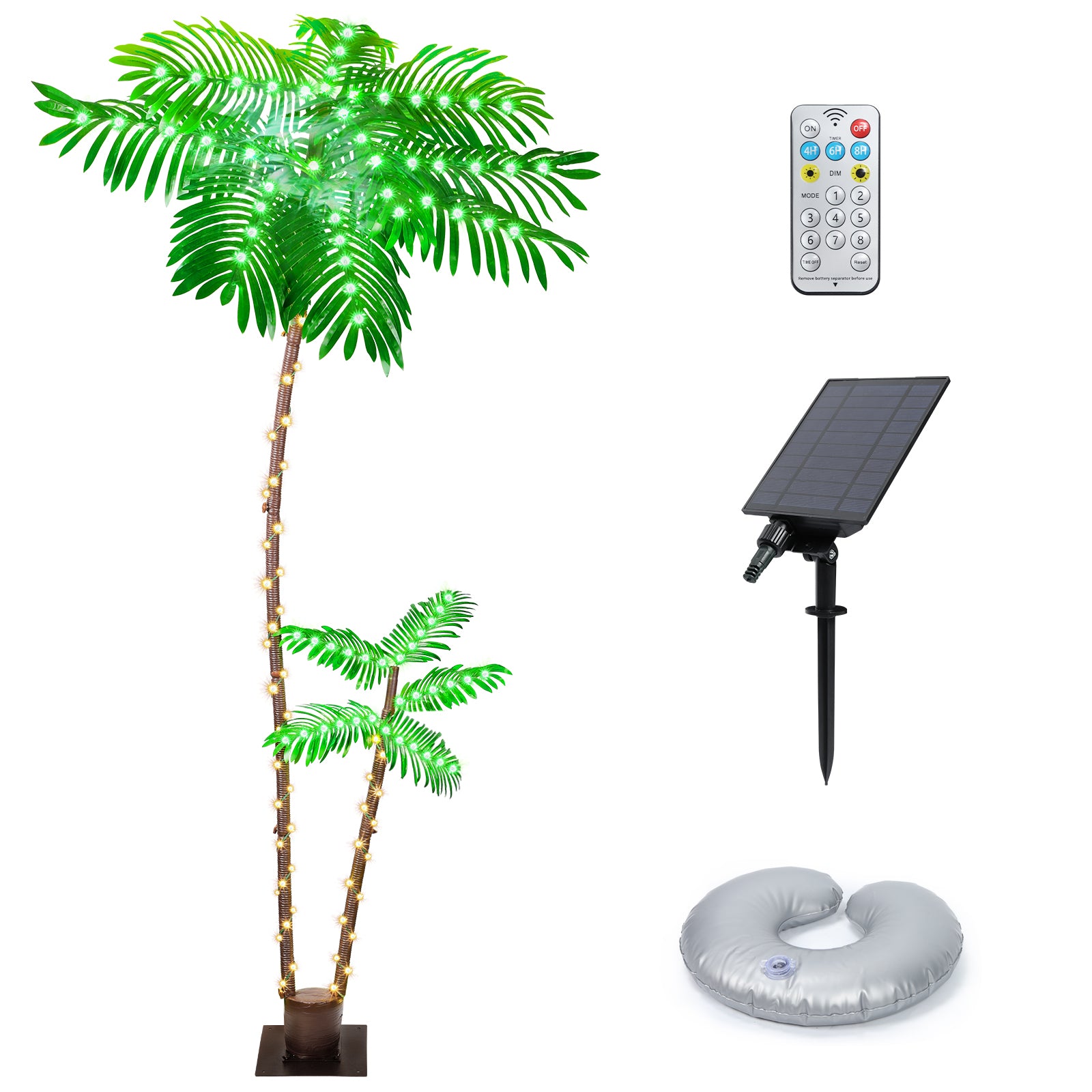 Lighted Palm Tree, LED Artificial Trees Lights Christmas Trees Lights for Decorations Decor, Indoor Outside Patio, Outdoor Christmas Decorations Patio Yard Pool Tropical Party