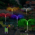 4 Pack Solar Garden Lights Outdoor RGB Solar Pathway Jellyfish Light Xmas Decor