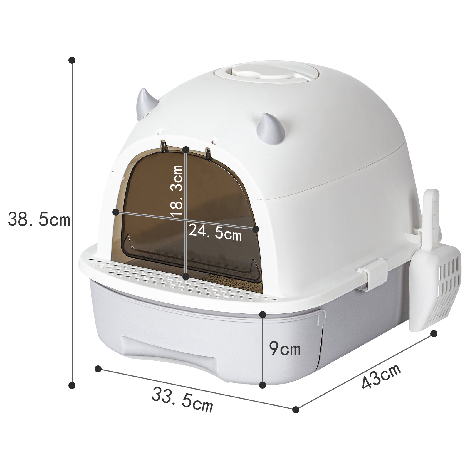 Enclosed Cat Litter Box with Lid, Large Space for Cats, Drawer Type Cat Toilet