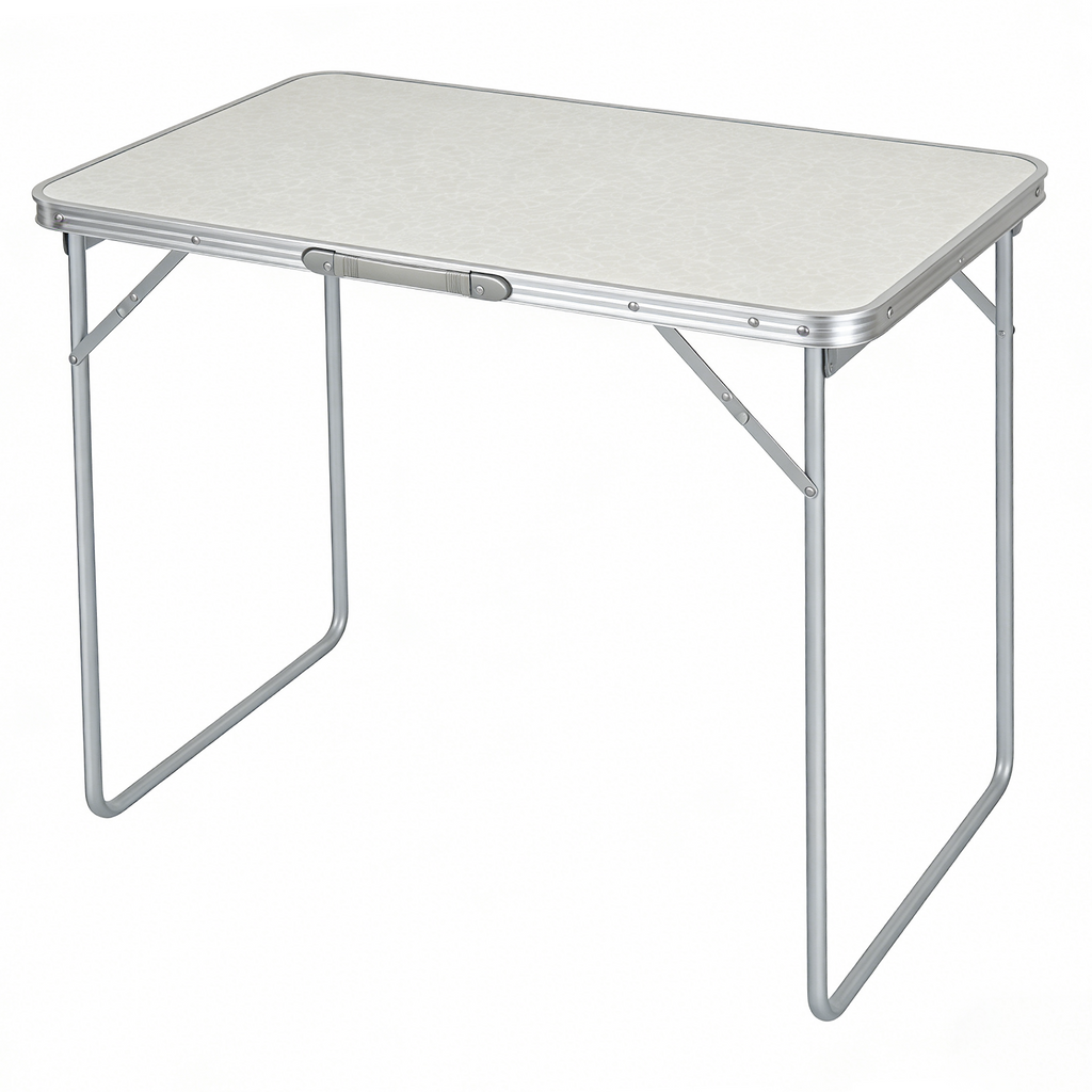 31.5 Inch Folding Camping Table - Portable Heavy-Duty Aluminum Table with Handle, Foldable Utility Table for Indoor & Outdoor, Picnic, Party & Dining