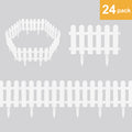 24 Pieces of Garden Fence, White Plastic Decorative Fence, Anti-digging Cats and Dogs, Suitable for Gardens, Outdoors, Corridors, Courtyards, White