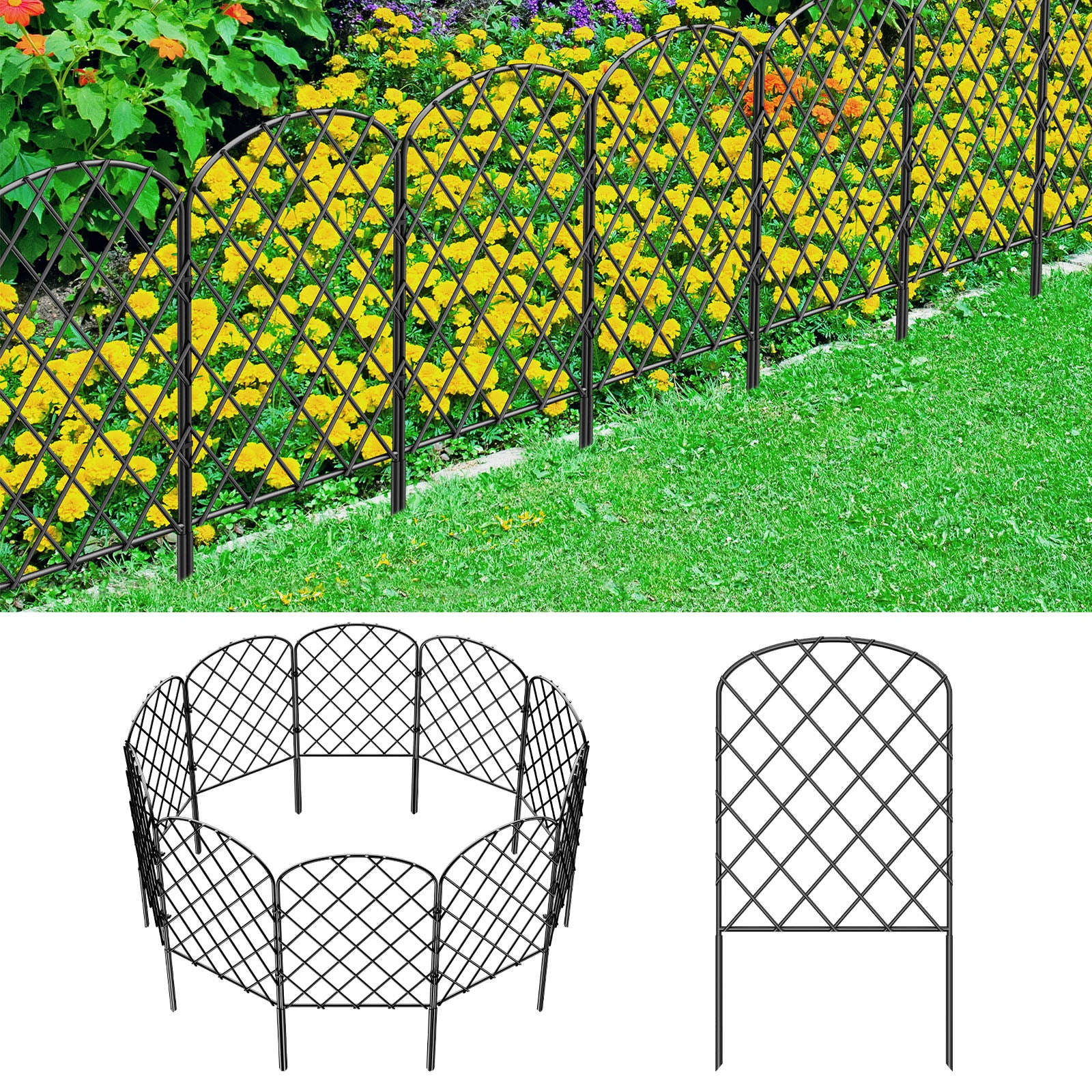 Arched Decorative Garden Fence - Metal Animal Barrier Edging Panels
