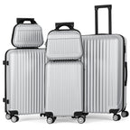5-Piece Luggage Set, Durable Hardshell, Spinner Wheels, Telescoping Handle, Lightweight Suitcase Combo For Women, 12/14/20/24/28inch Suitcase, Black/Brown/Silver/Rose Gold