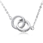 Elegant Interlocking Circle Link Chain in Shimmering Silver Tone