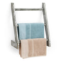 3-Tier Wall Hanging Towel Ladder Farmhouse Whitewashed Mini Hand Towel Rack