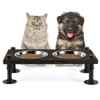 Elevated Dog Cat Bowls Raised Dog Cat Bowl Stand with 2 Removable Stainless Steel Bowls Small Dog Bowls Food and Water Bowl