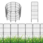 10PCS Decorative Garden Fence with Plastic Stakes Rustproof Metal Animal Barrier
