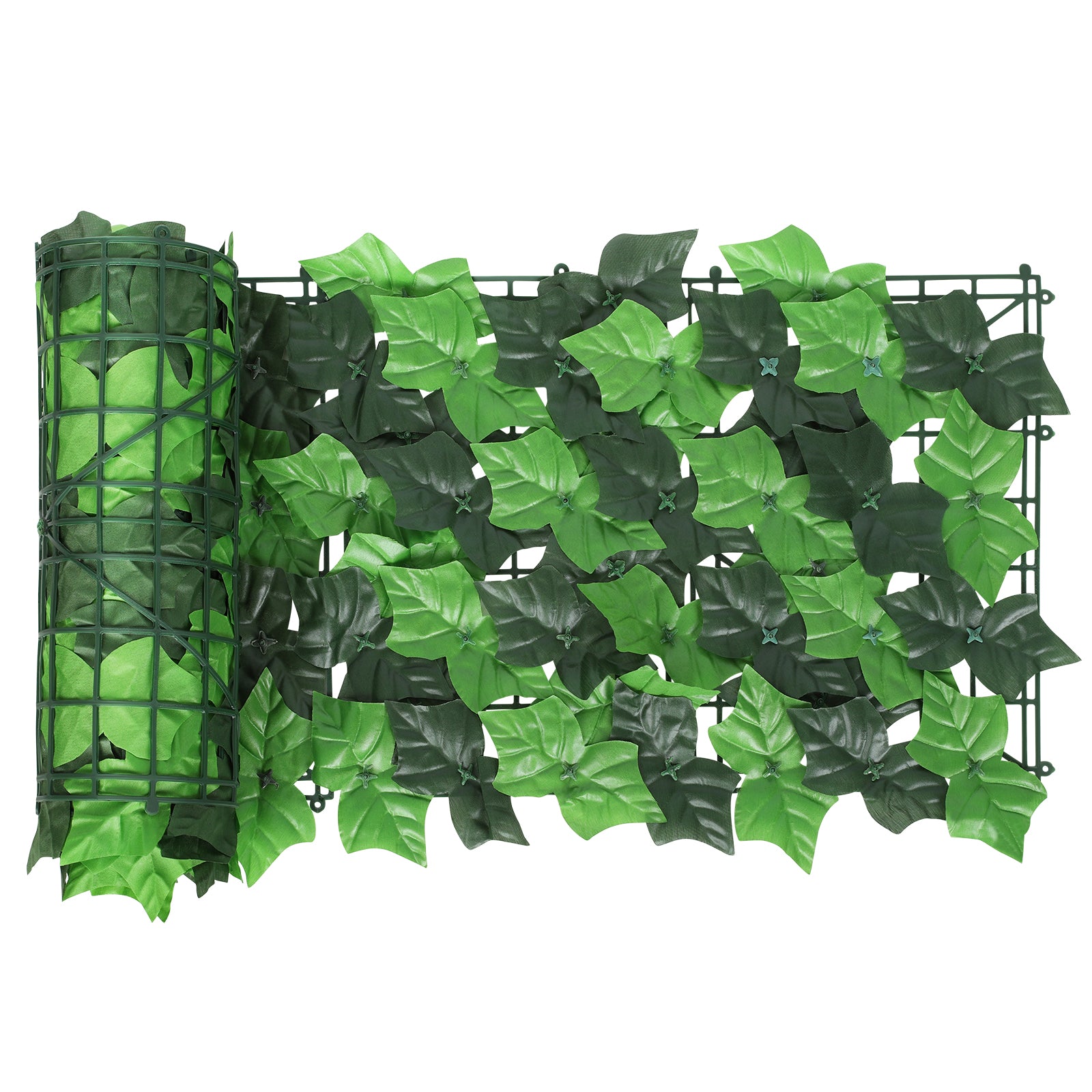 40-Pack Synthetic Sweet Potato Leaf Privacy Screen Panels, 12.6" x 16.5" Expandable Faux Greenery Wall Decor for Outdoor Garden, Balcony, and Patio