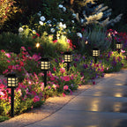12-Pack Solar Path Lights - Warm White LED Waterproof Outdoor Garden & Walkway Stakes