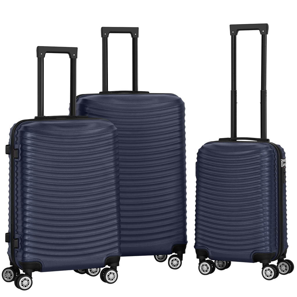 3 pcs Suitcase Set Multi-color Available, Large Capacity Portable ABS Luggage with Spinner Wheels and Combination Lock, Lightweight Luggage Set for Outdoor Travel and Business Trip