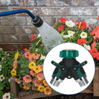 2-Way Y-Shape Garden Hose Splitter (2-Pack) - Heavy-Duty Water Spigot Adapter with Individual Shut-Off Valves