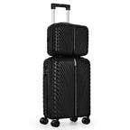 2pcs 20 inch+14 inch Lightweight Hardside Luggage Set, Spinner Suitcase Carry-On + Checked Bag, TSA Lock, Airline Approved, Durable Travel Luggage for Women & Men, Pink