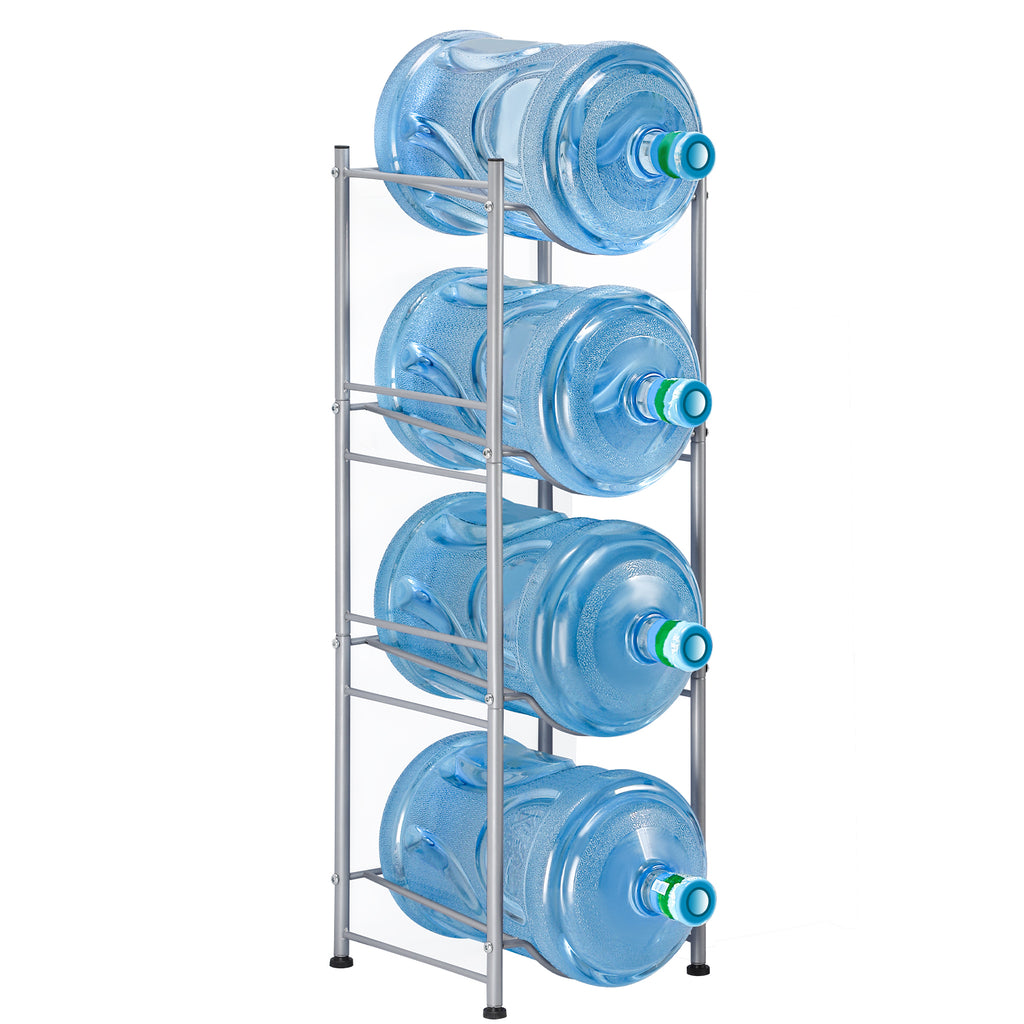 4-Tier 5-Gallon Water Jug Holder - Heavy Duty Detachable Vertical Storage Rack, (Holds 5 Bottles)