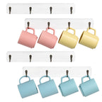 4 Pcs Coat Rack Wall Mounted Rack Entryway Hanging Coat Rack Cups Rack Offwhite