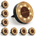 8-Pack Solar Ground Lights, 8 LED Solar In-Ground Disk Lights, IP65 Waterproof Outdoor Landscape Pathway Lights for Lawn, Yard, Patio, Walkway
