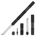 Multi-Function Camping Knife with Sheath, Fixed Full Tang Polished Blade, Survival Knives with Black Handle, Tactical Work Knives for Hunting Hiking 3CR13 Black
