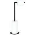 Free Standing Toilet Paper Holder Stand, Matte Black Stainless Steel Floor Tissue Roll Storage Rack, Reserve Roll Storage Design Holds Up to 5 Rolls for Bathroom Washroom