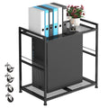 Command Center PC Tower Stand | 2-Tier Under-Desk Rolling Cart & Mobile Printer Station