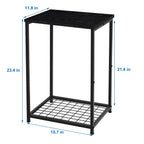 Black Nightstands Set of 2 Side Table Living Room for Small Spaces Narrow Bedside Tables and Small End Table Sets with Open Storage Shelves for Bedroom Guest Room Decor