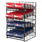 2 Pack Soda Can Organizer Beverage Rack Dispenser Stackable Can Rack Organizer for Pantry Refrigerator Kitchen Cabinets, Dispenser 20 Standard Size 12oz Soda Cans or Canned food