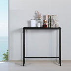 31.5" Narrow Entryway Console Table with Side Hooks - Slim Industrial Sofa Table for Hallway, Living Room & Foyer, Space-Saving Design, Black