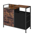 Retro Brown Laundry Sorter with 3-Tier Sliding Folding Storage Baskets - Stylish Organizer for Bathroom, Laundry Room, Toilet, Bedroom, and Living Room - Perfect for Sorting Dirty Laundry and Towels
